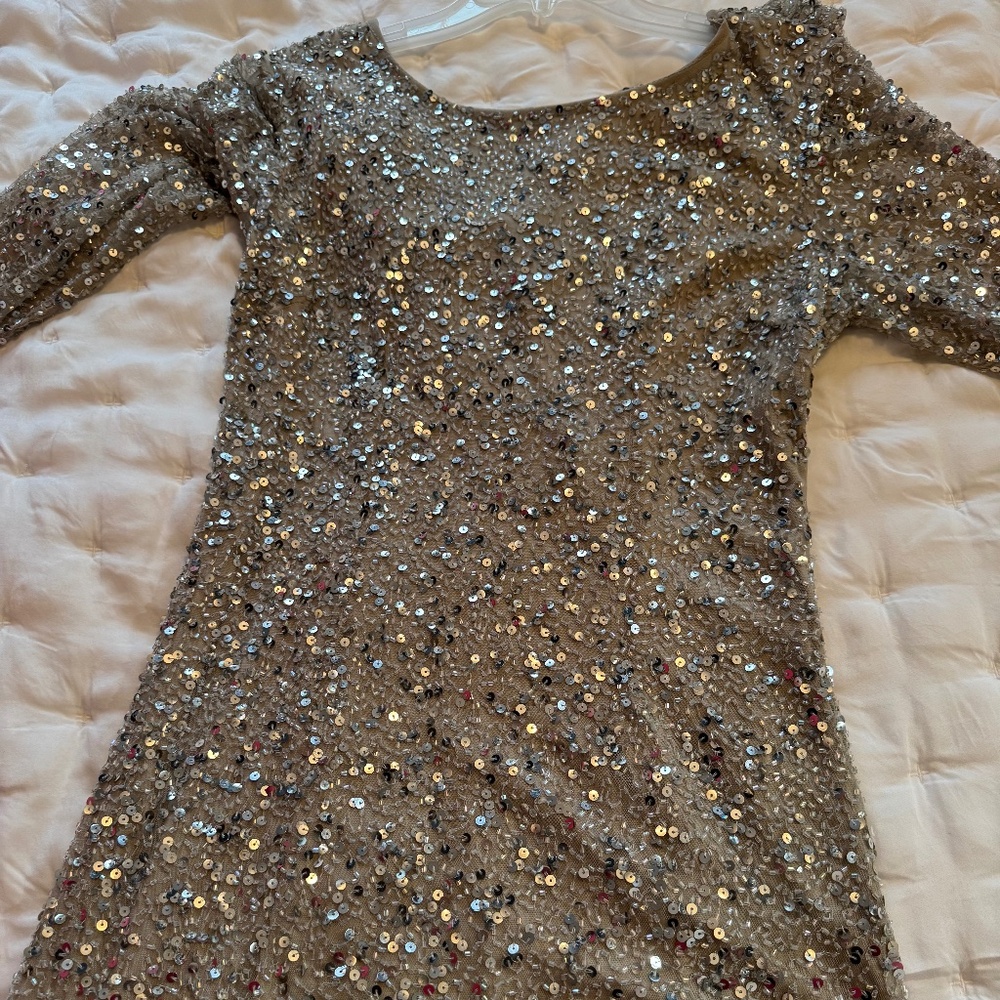 Sequin cocktail dress - champagne